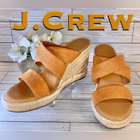 J. Crew Shoes - J.Crew Wide Strap Espadrille Mule Wedges Color Pale Clay S: 6 NWB